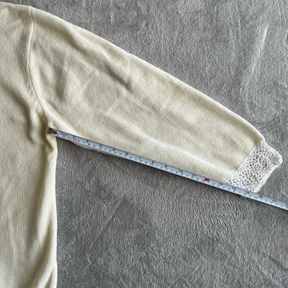 Jenny Vintage off white Floral Knit Sweater size 1X - Picture 8 of 9